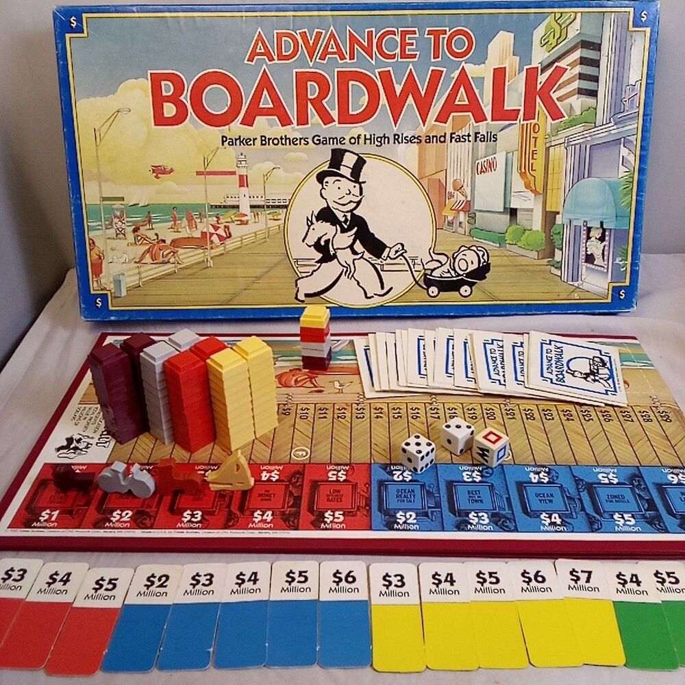 Advance to Boardwalk Monopoly Board Game 1980s Vintage Complete Edition